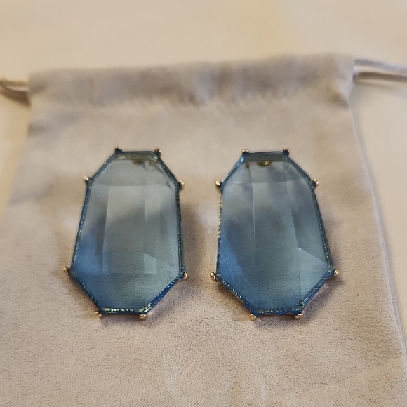 Elegant Blue Gemstone Earrings - Picture 1 of 2